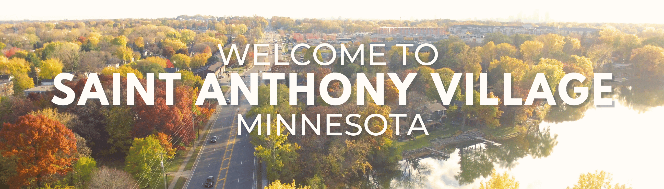 Aerial image of Silver Lake Road in the City of Saint Anthony Village