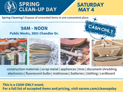 Saint Anthony Village Spring Clean Up Day happens in early May annually.